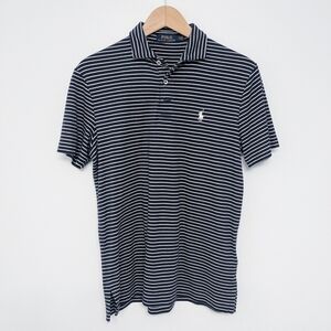 Ralph Lauren Men's Navy and White Striped Polo